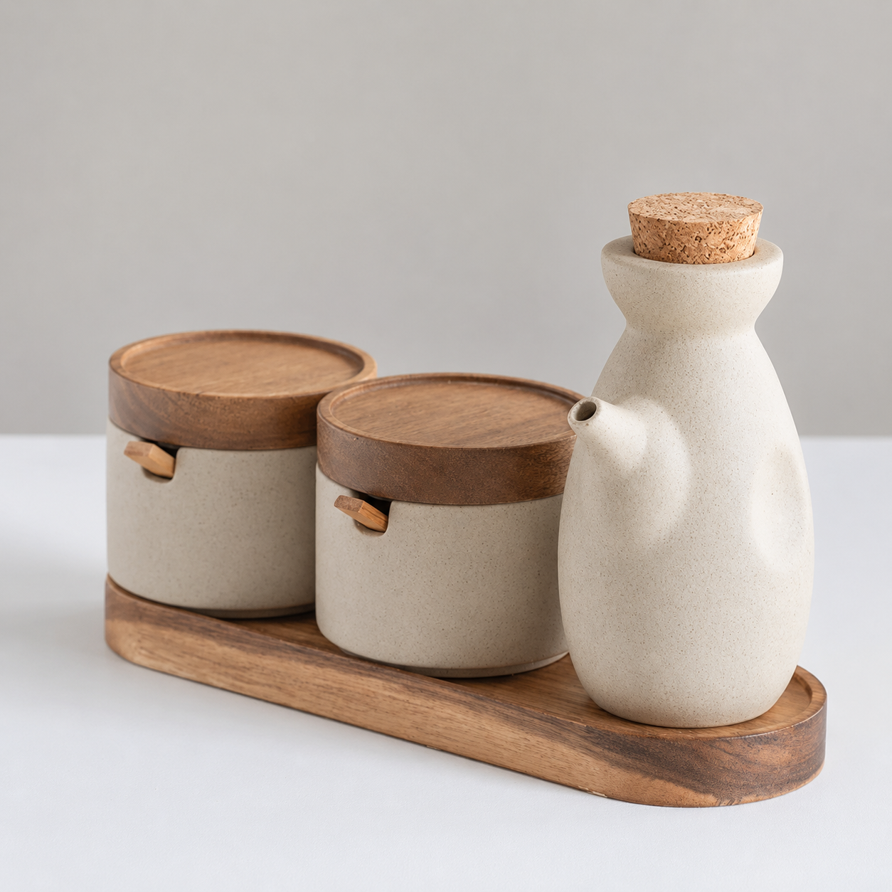 Ceramic Spice Jar Set Kitchen Seasoning Containers