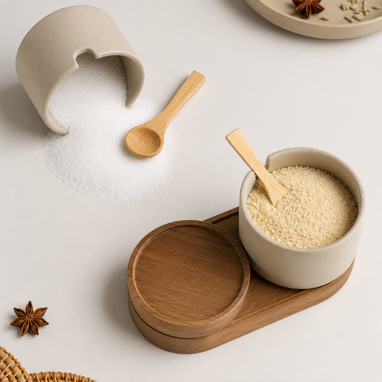 Ceramic Spice Jar Set Kitchen Seasoning Containers