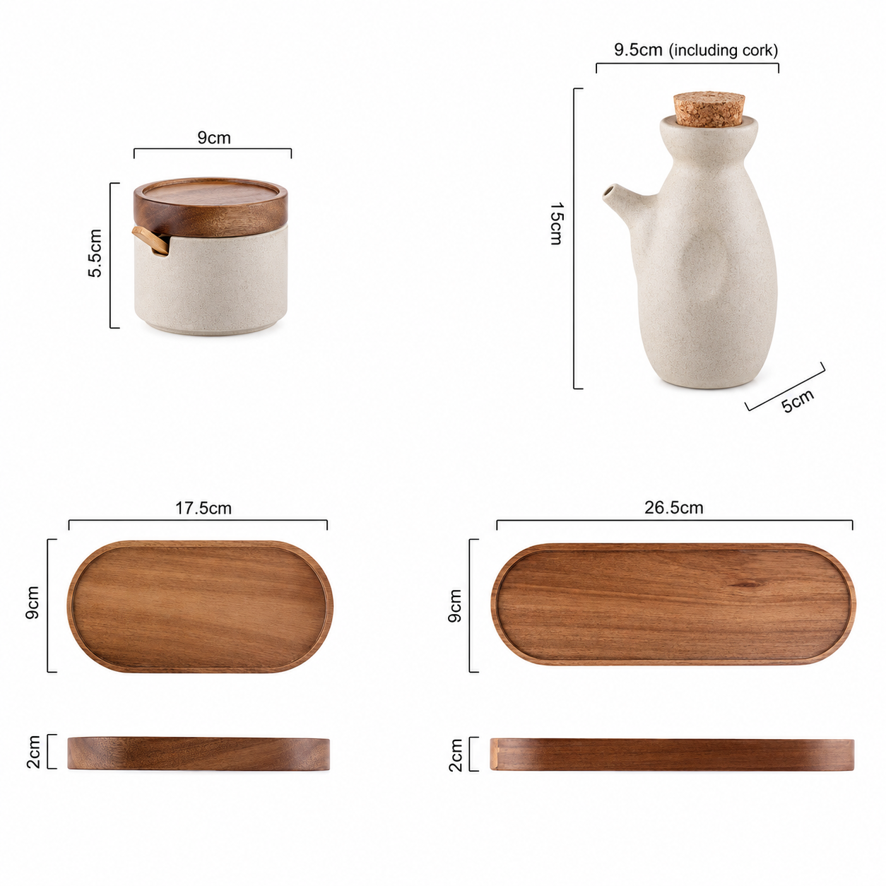 Ceramic Spice Jar Set Kitchen Seasoning Containers
