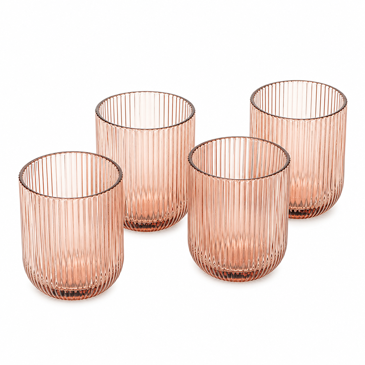 Ribbed Glass Drinking Cup