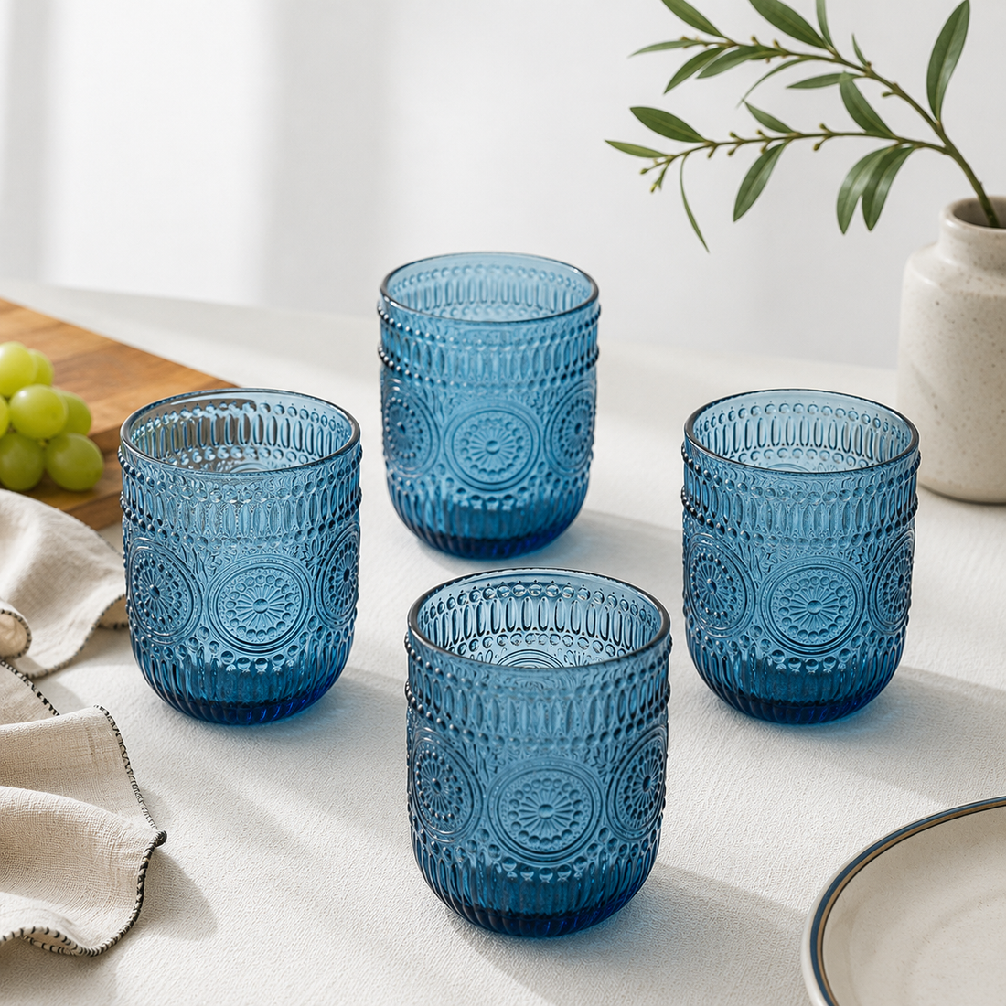 Colored Beaded Drinking Glass