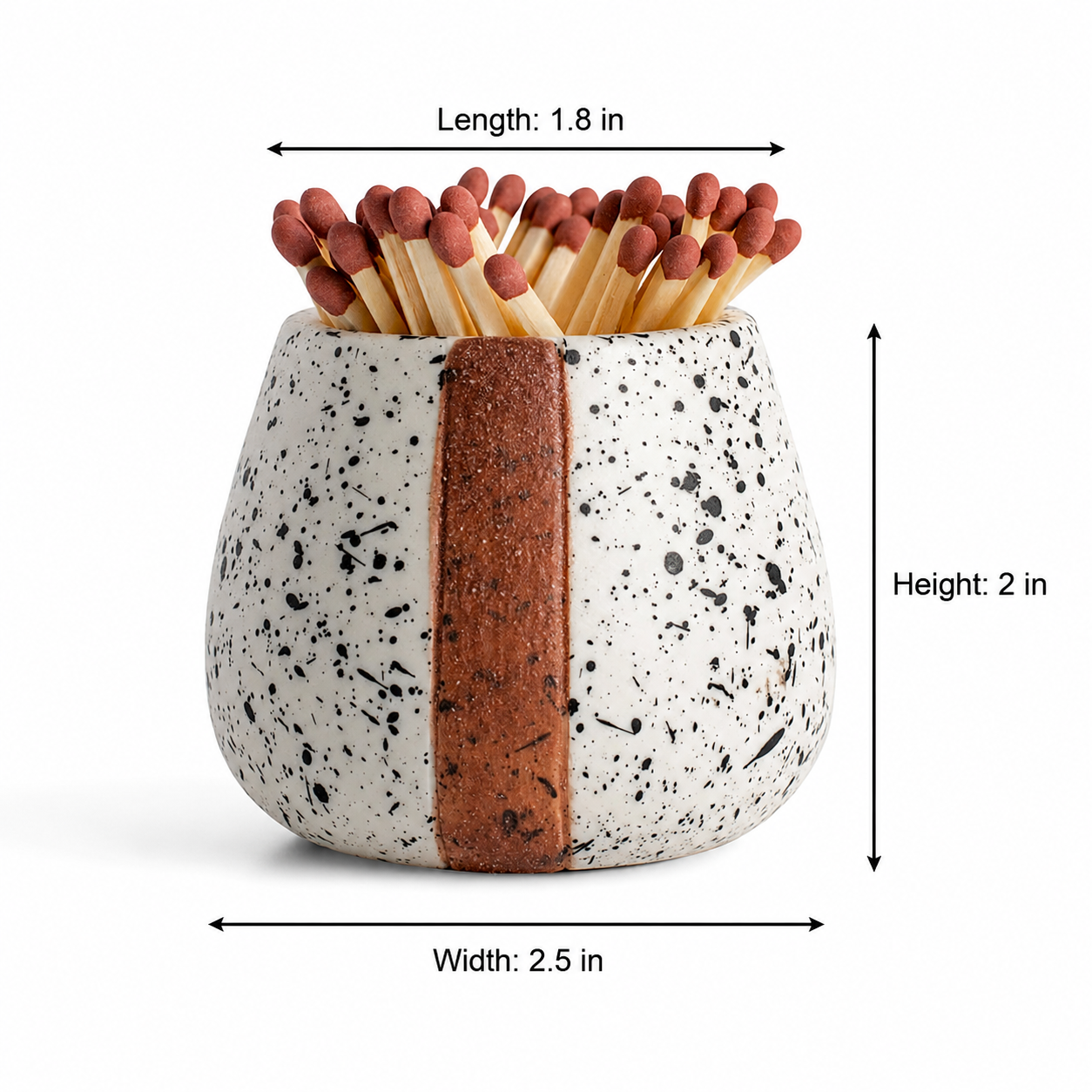 Ceramic Match Holder with Striker Set of 2
