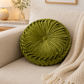 Velvet Round Accent Pillow