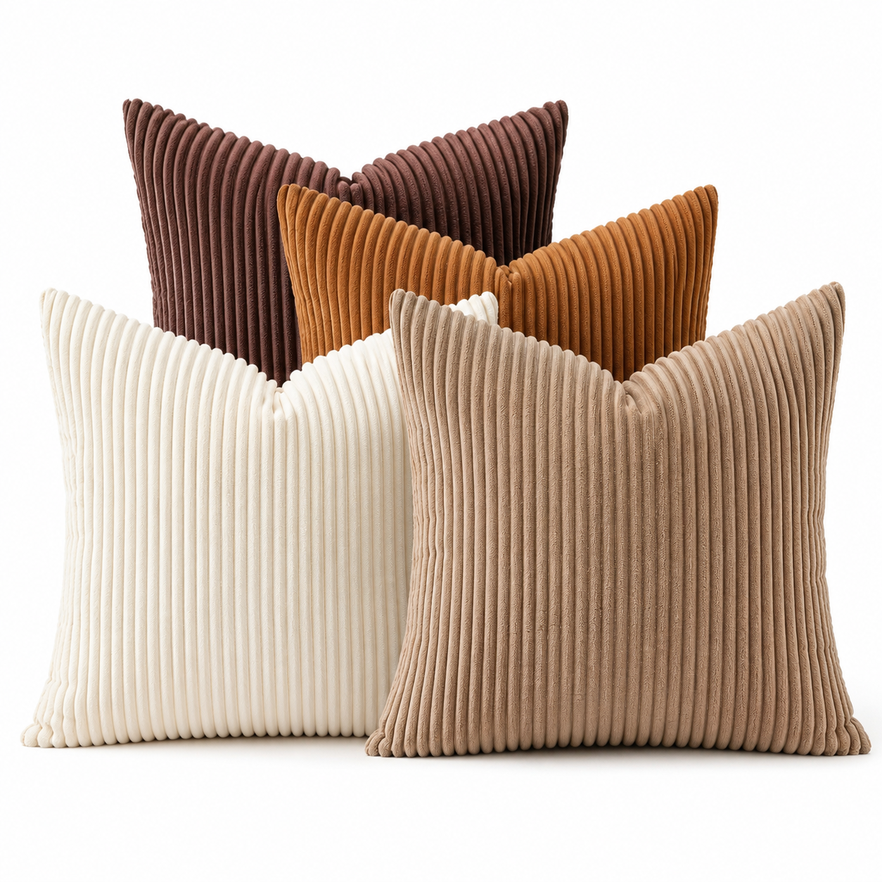 Corduroy Throw Pillow Covers Set of 4