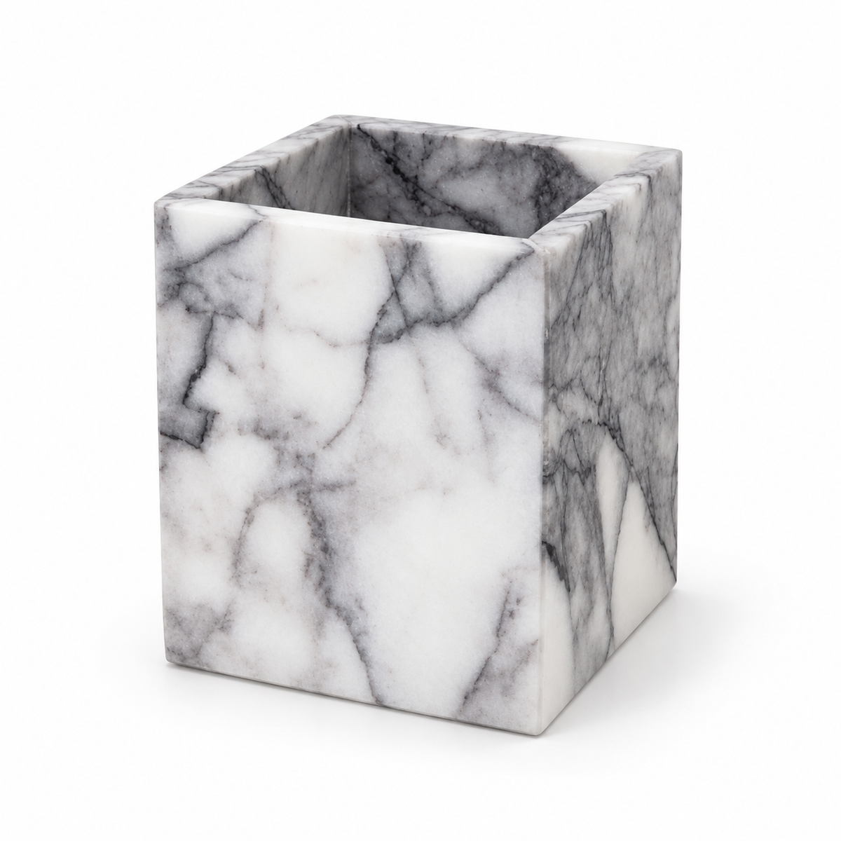 Calacatta Viola Marble Brush Holder - Vanity Organizer