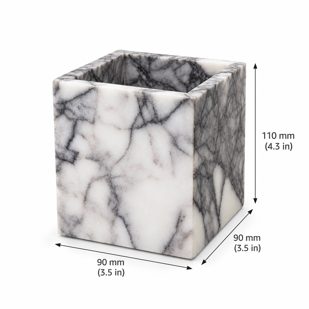 Calacatta Viola Marble Brush Holder - Vanity Organizer