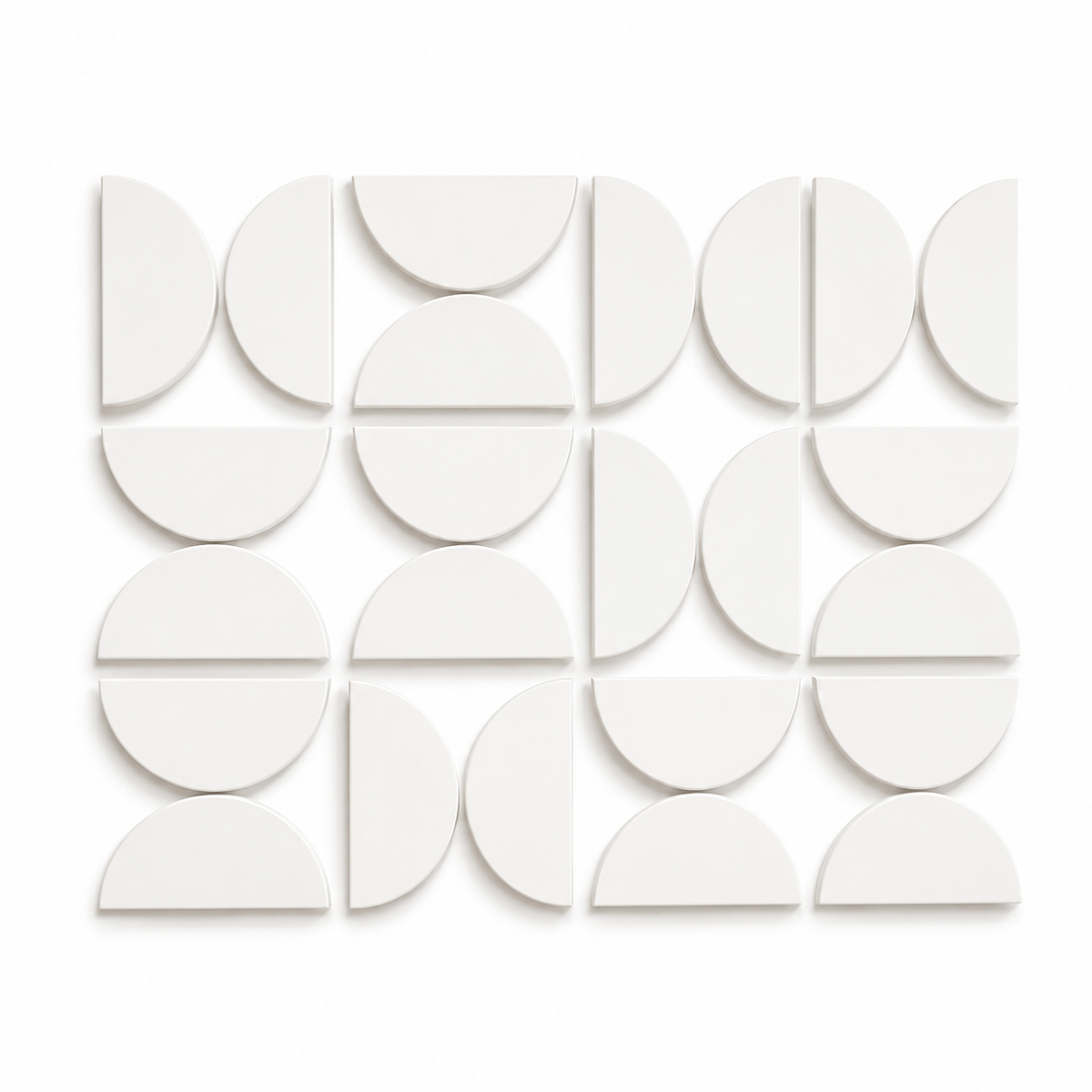 Geometric Wall Panels - 24 Piece Half Circle Set
