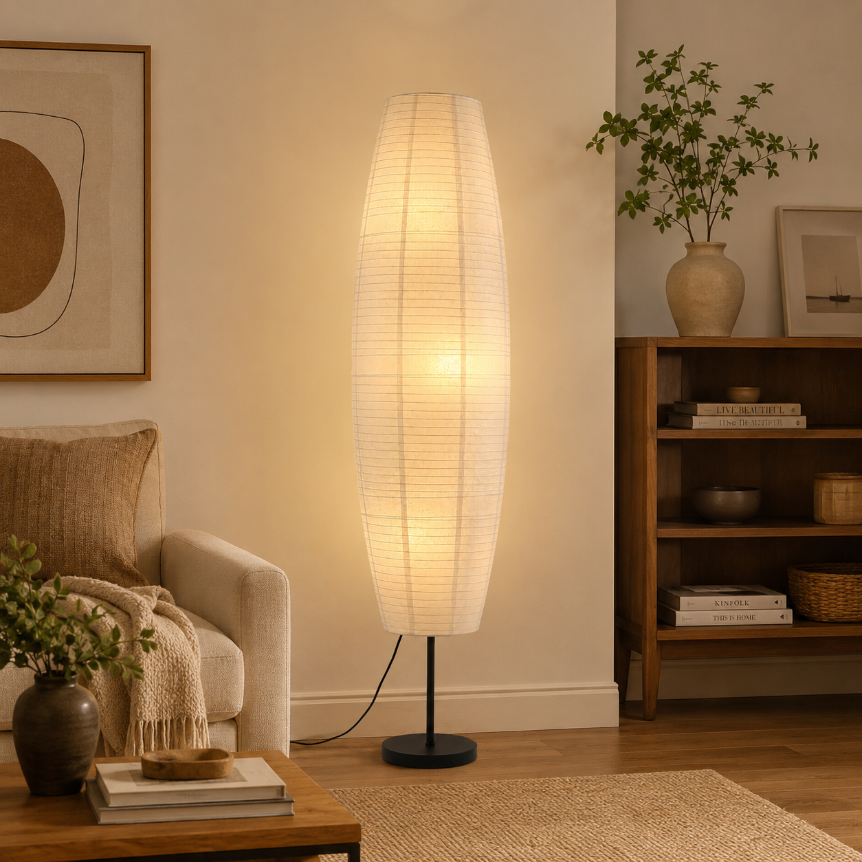 Japanese Rice Paper Floor Lamp - 3 Color Temperatures