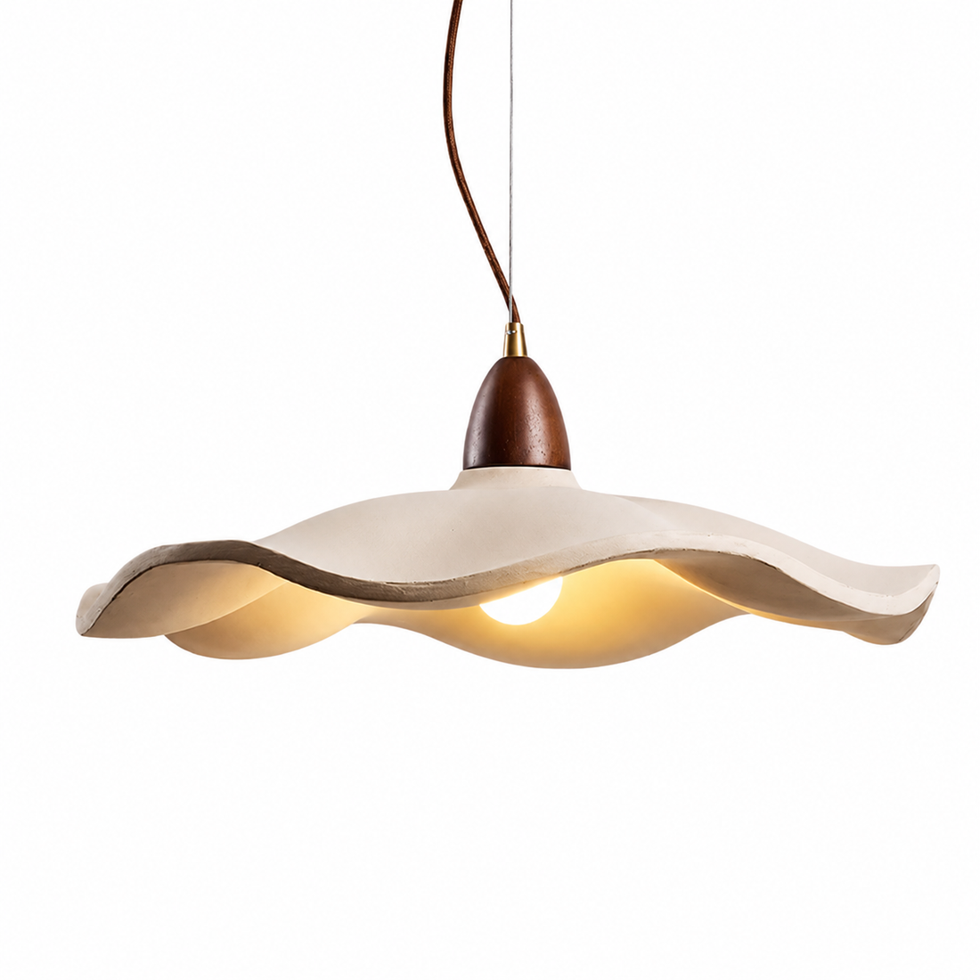Lotus Cement Pendant Light 42cm | Wabi Sabi Japandi Ceiling Lamp