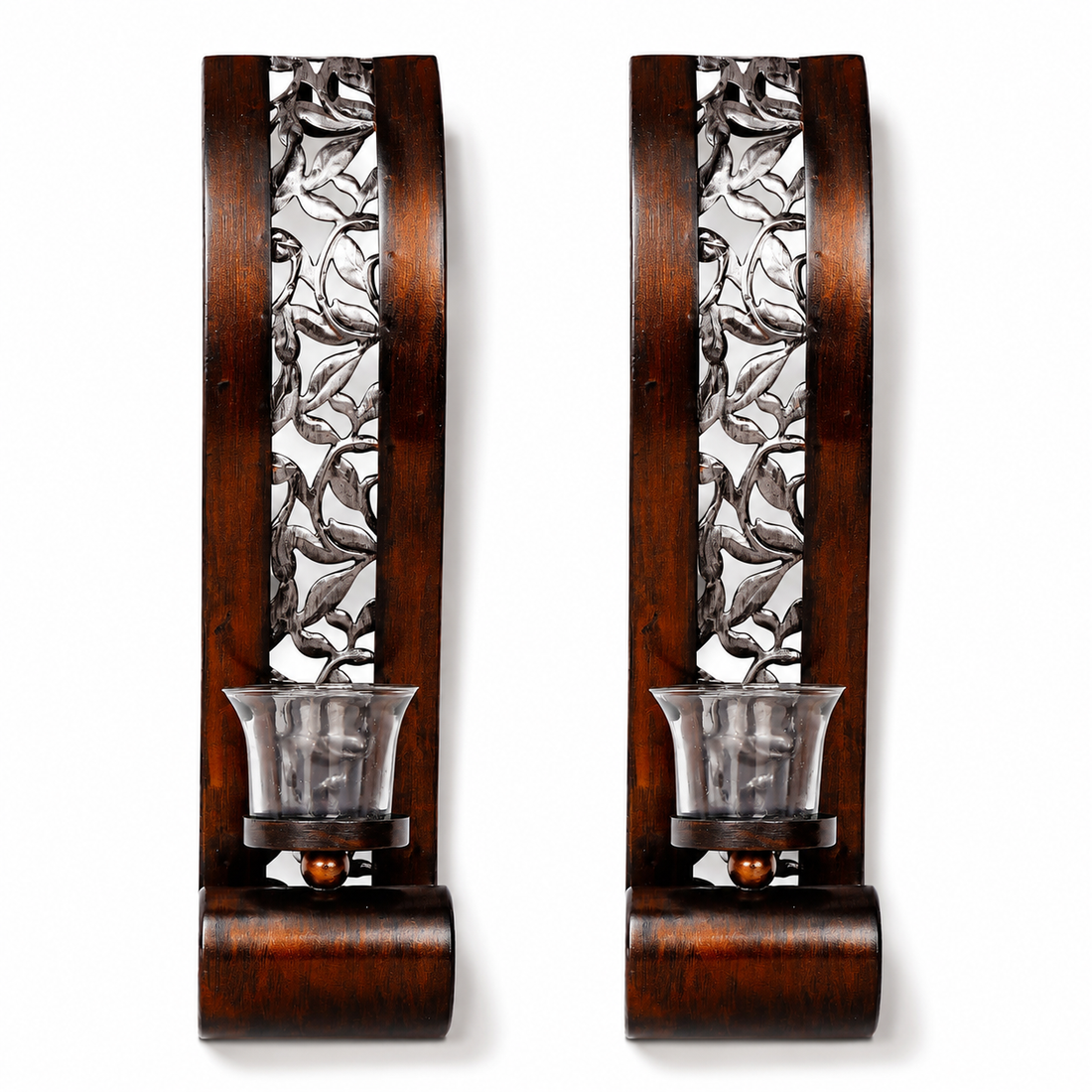 Patina Bronze Wall Candle Sconces Set of 2