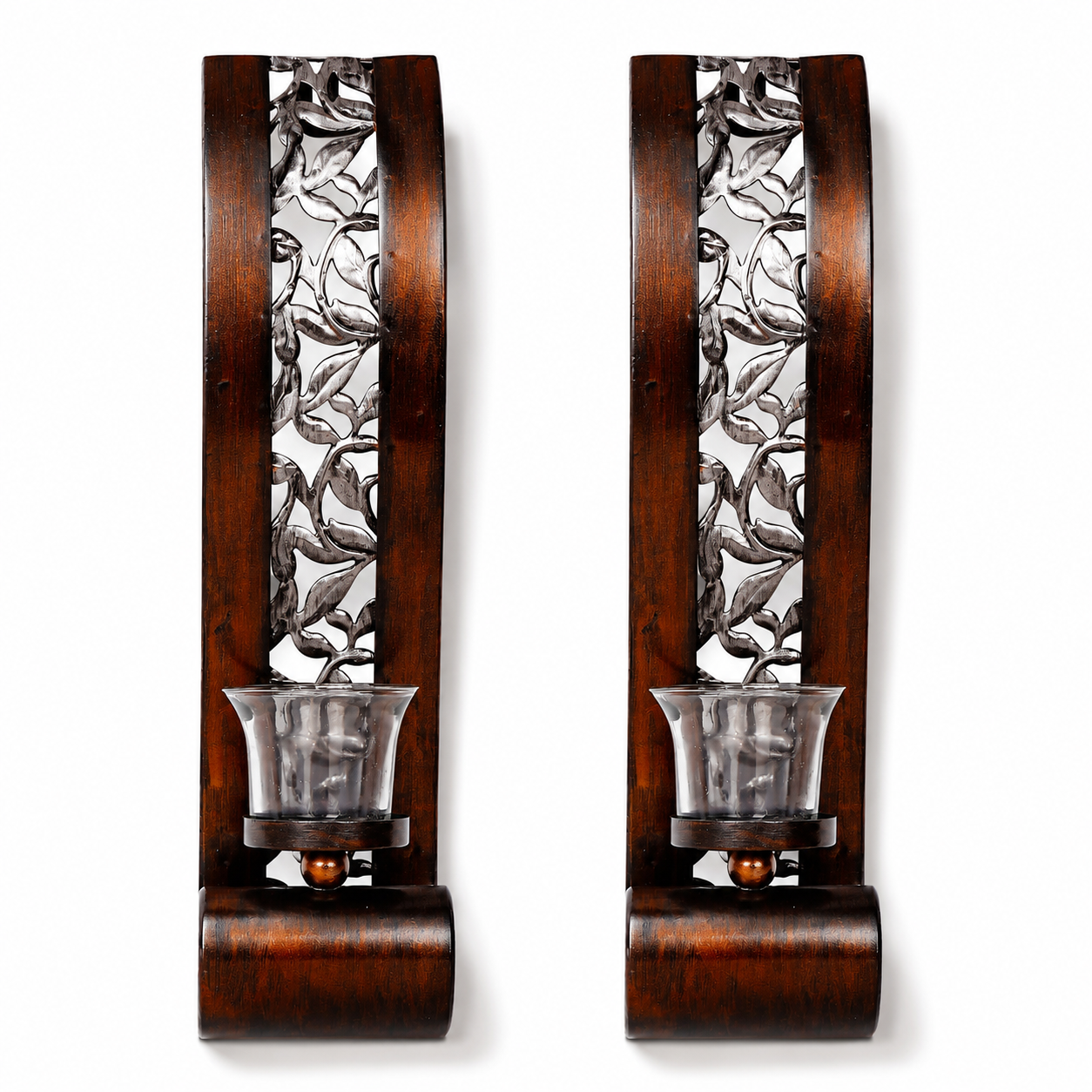 Patina Bronze Wall Candle Sconces Set of 2