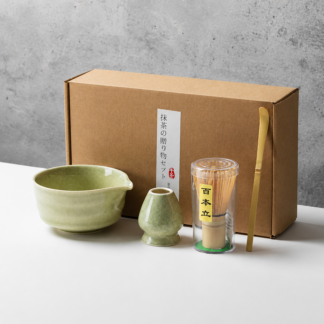 Matcha Tea Set 6-Piece – Ceramic Bowl Bamboo Whisk Tea Kit
