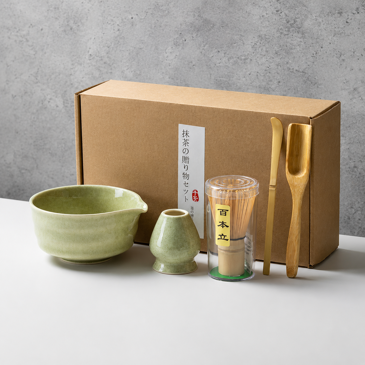 Matcha Tea Set 6-Piece – Ceramic Bowl Bamboo Whisk Tea Kit