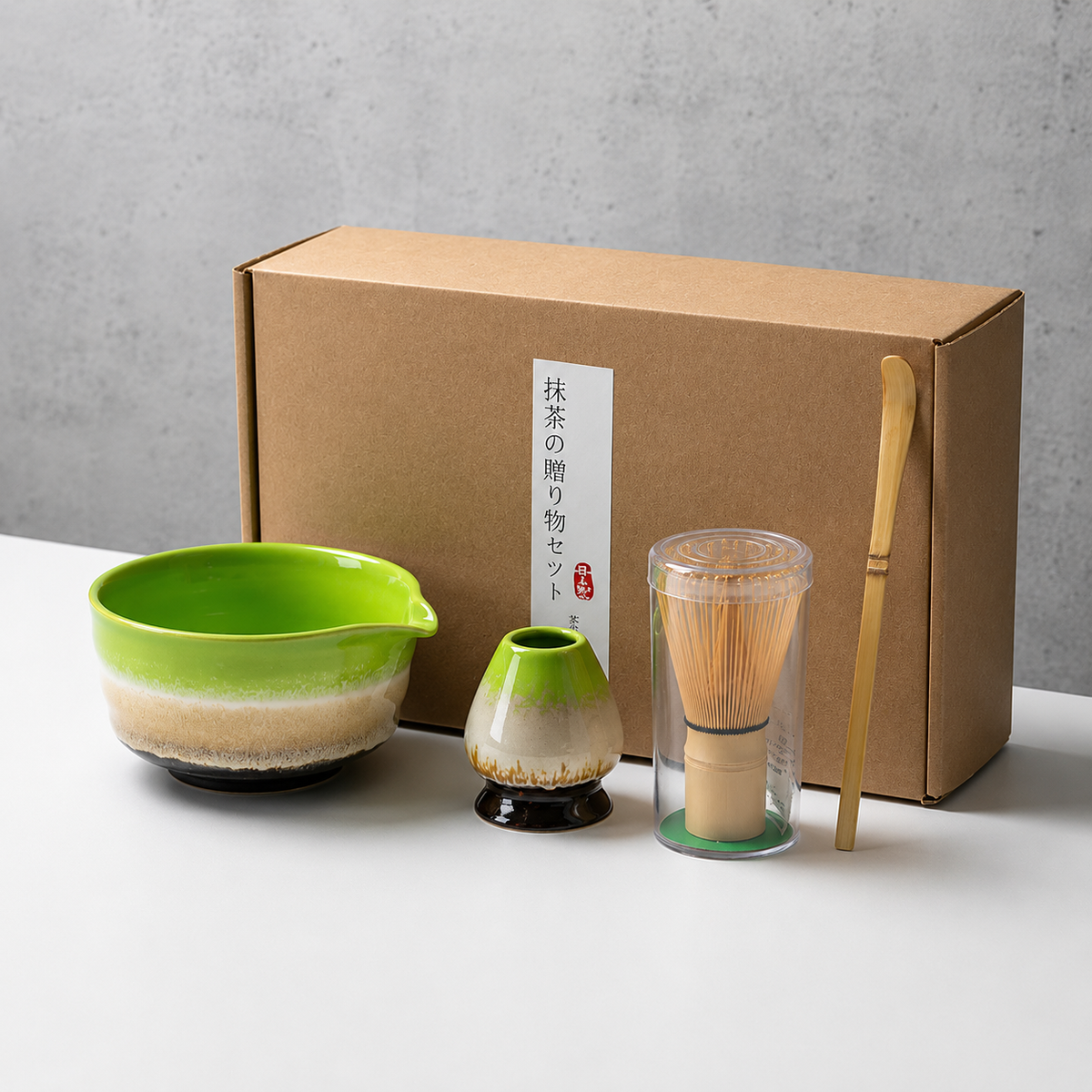Matcha Tea Set 6-Piece – Ceramic Bowl Bamboo Whisk Tea Kit