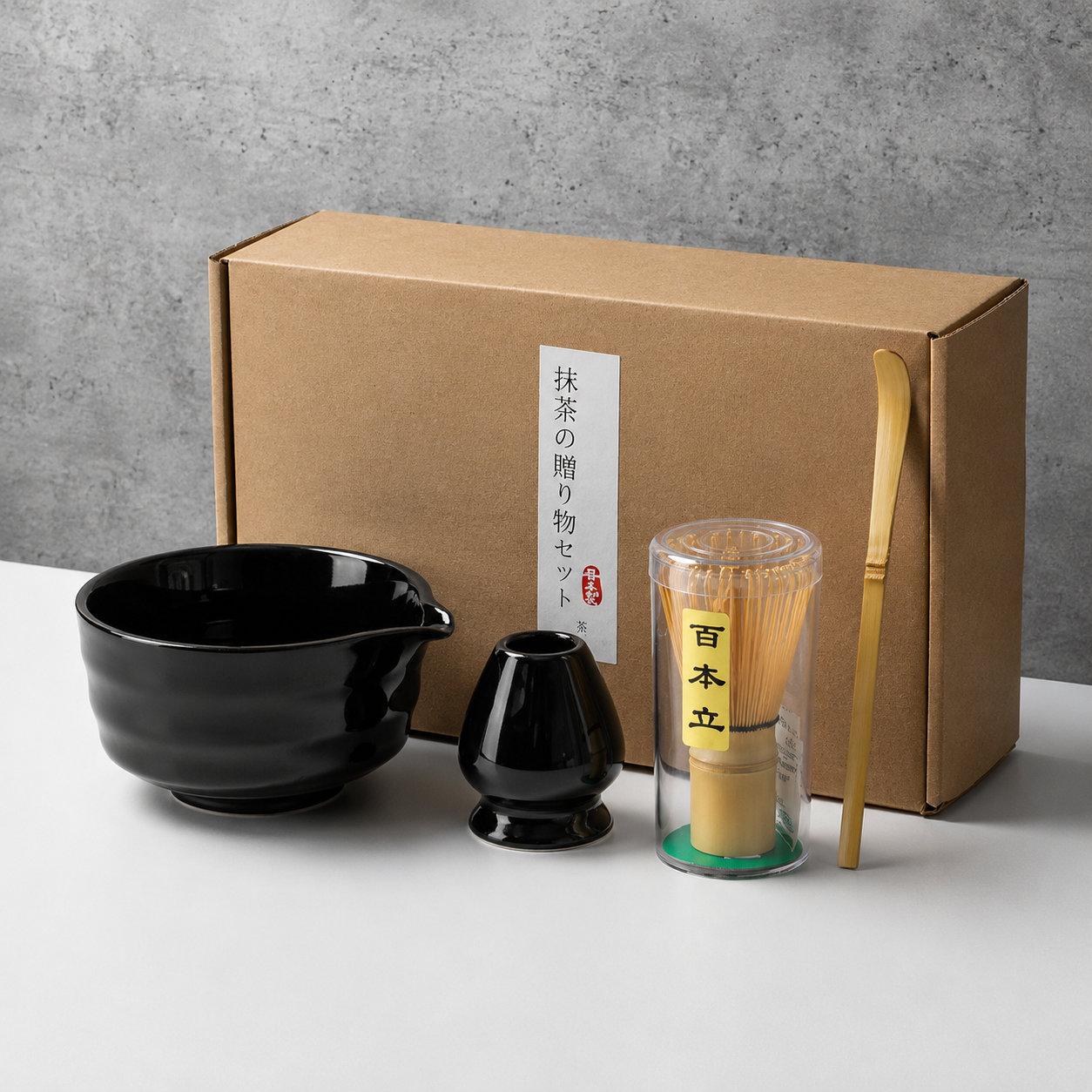 Matcha Tea Set 6-Piece – Ceramic Bowl Bamboo Whisk Tea Kit