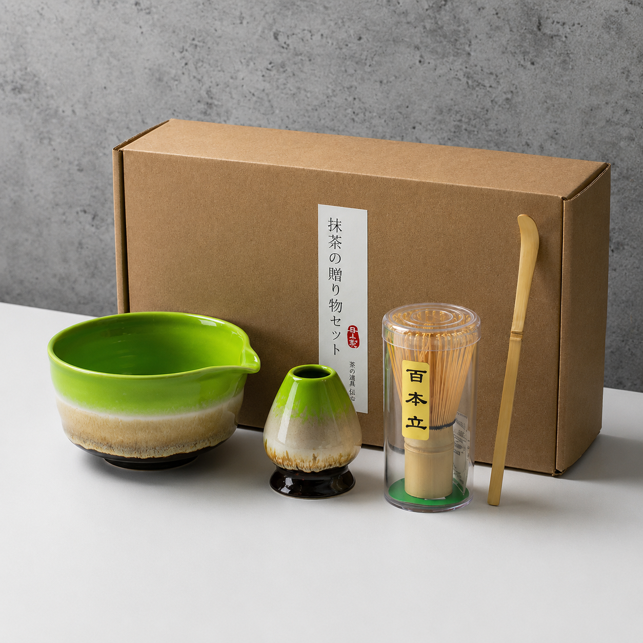 Matcha Tea Set 6-Piece – Ceramic Bowl Bamboo Whisk Tea Kit
