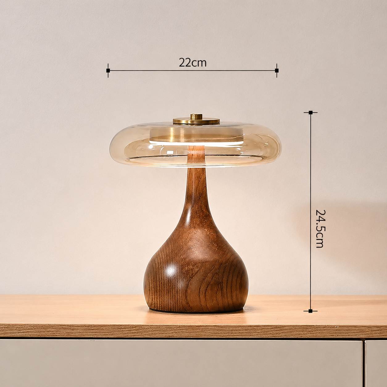 Bedside Table Lamp Glass Shade – Cozy Lighting