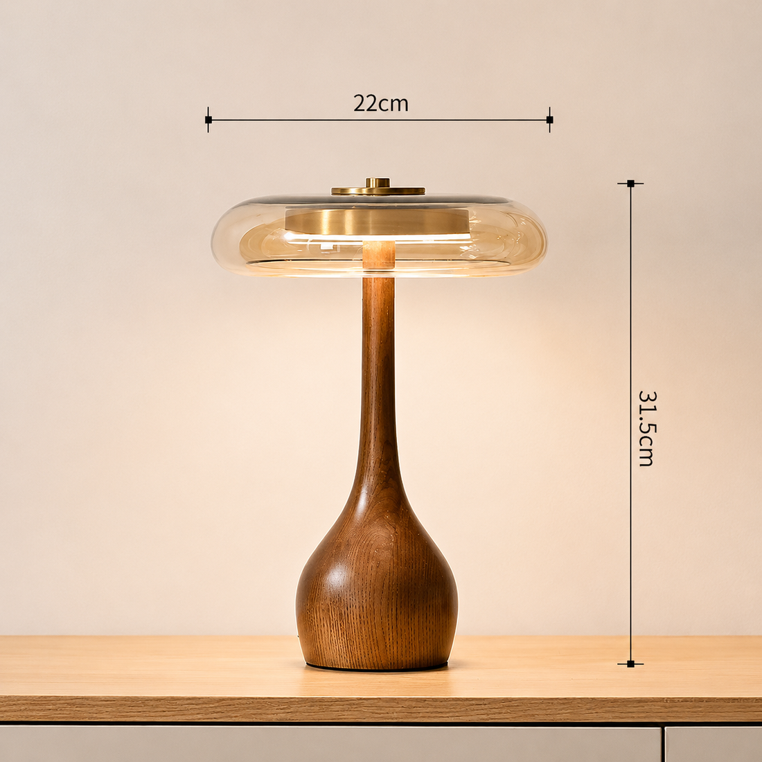 Bedside Table Lamp Glass Shade – Cozy Lighting