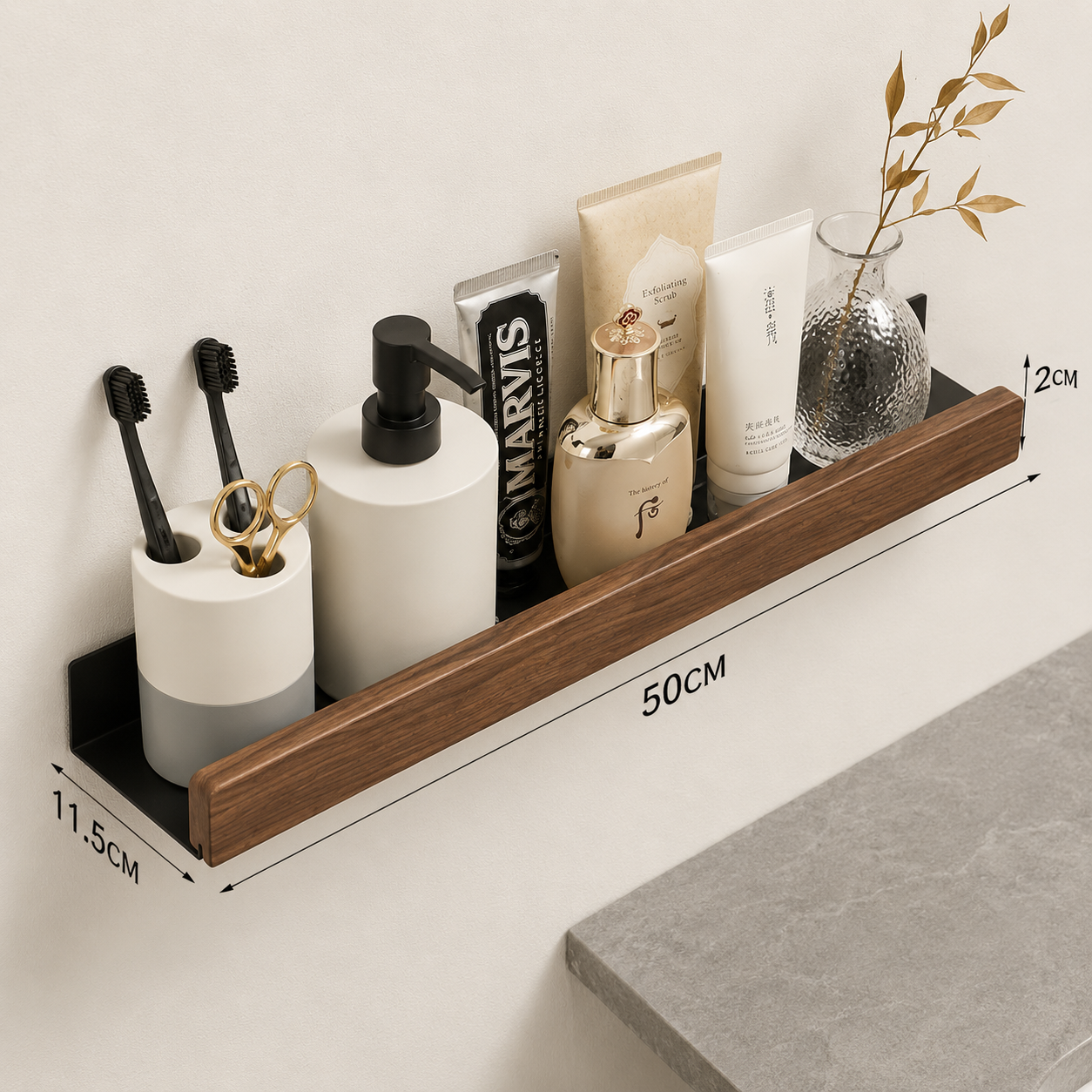 Wooden Bathroom Shelves – Space-Saving Storage