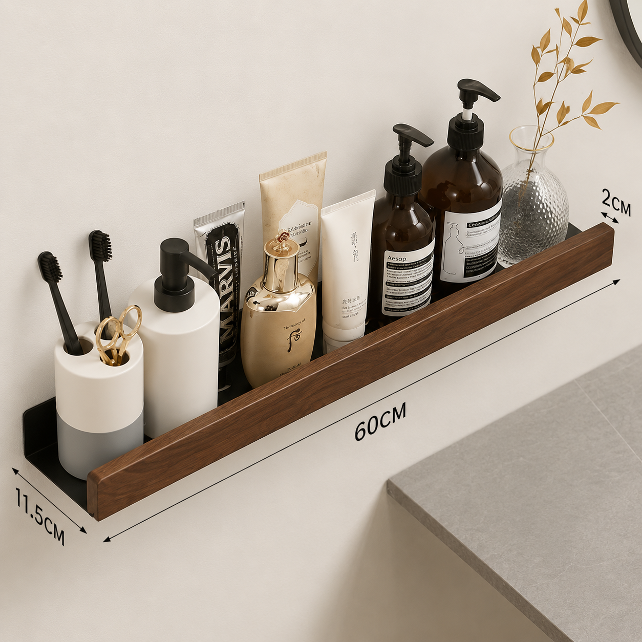 Wooden Bathroom Shelves – Space-Saving Storage