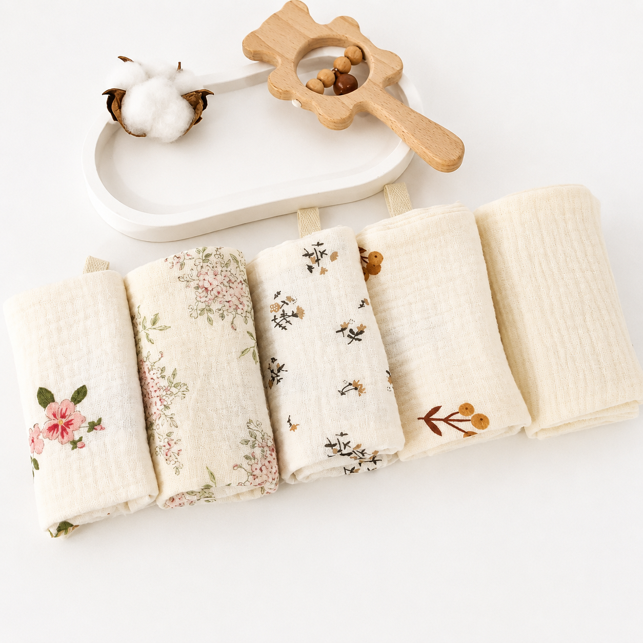 Baby Cotton Washcloths Set of 5