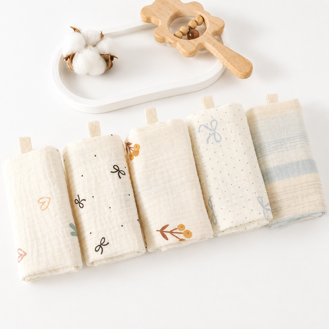 Baby Cotton Washcloths Set of 5