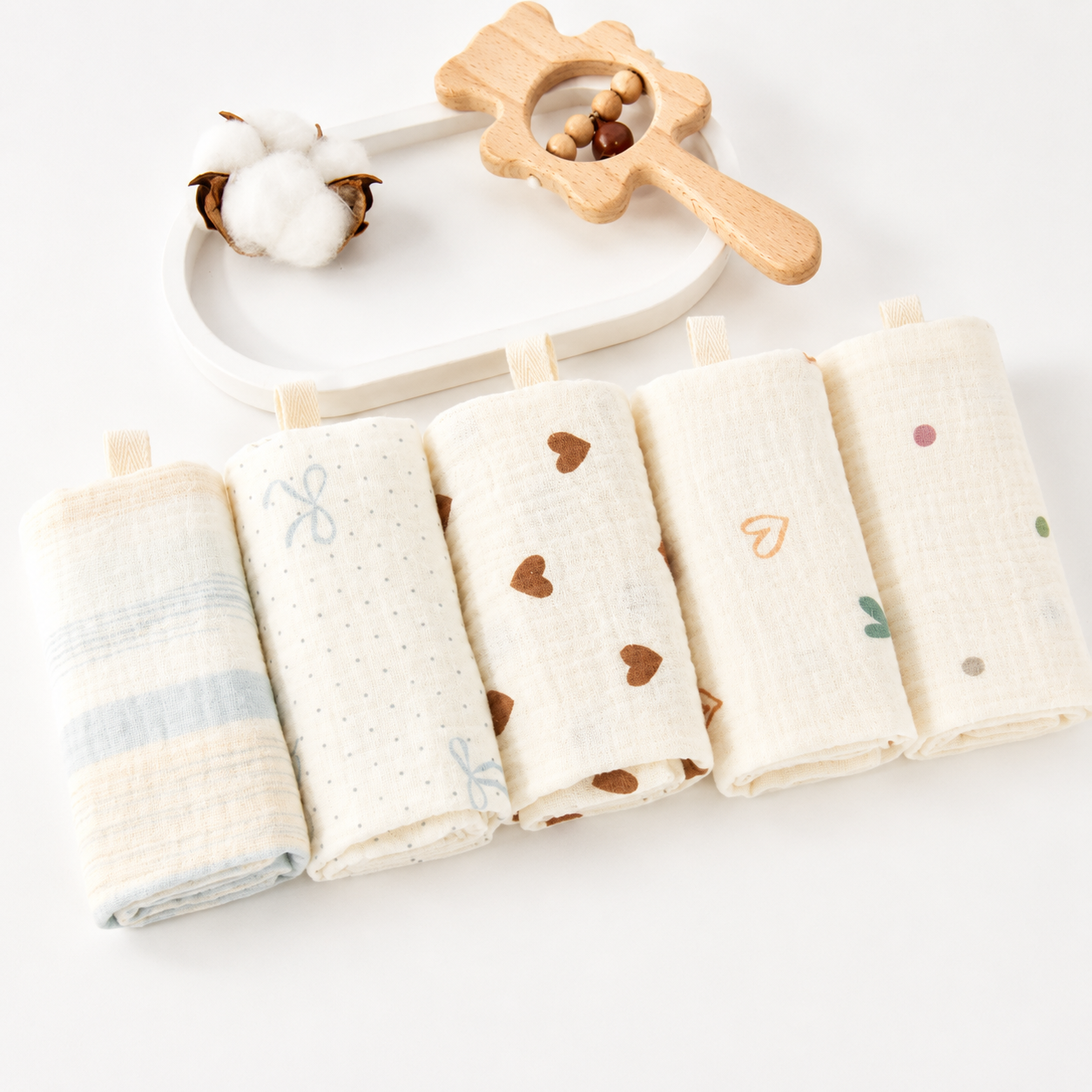Baby Cotton Washcloths Set of 5