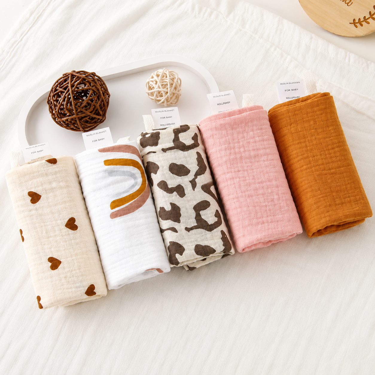 Baby Cotton Washcloths Set of 5