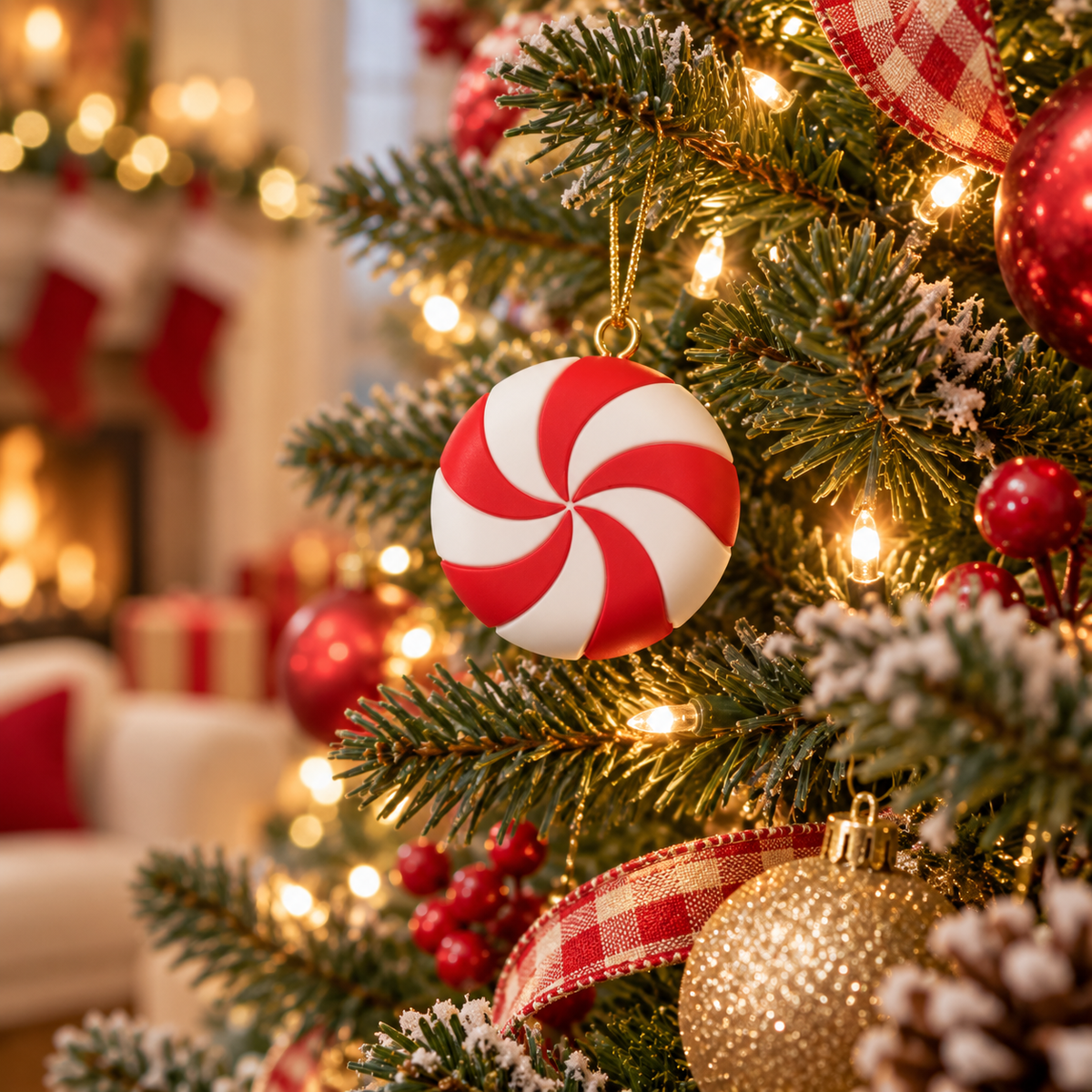 Christmas Peppermint Knob Covers – Set of 5