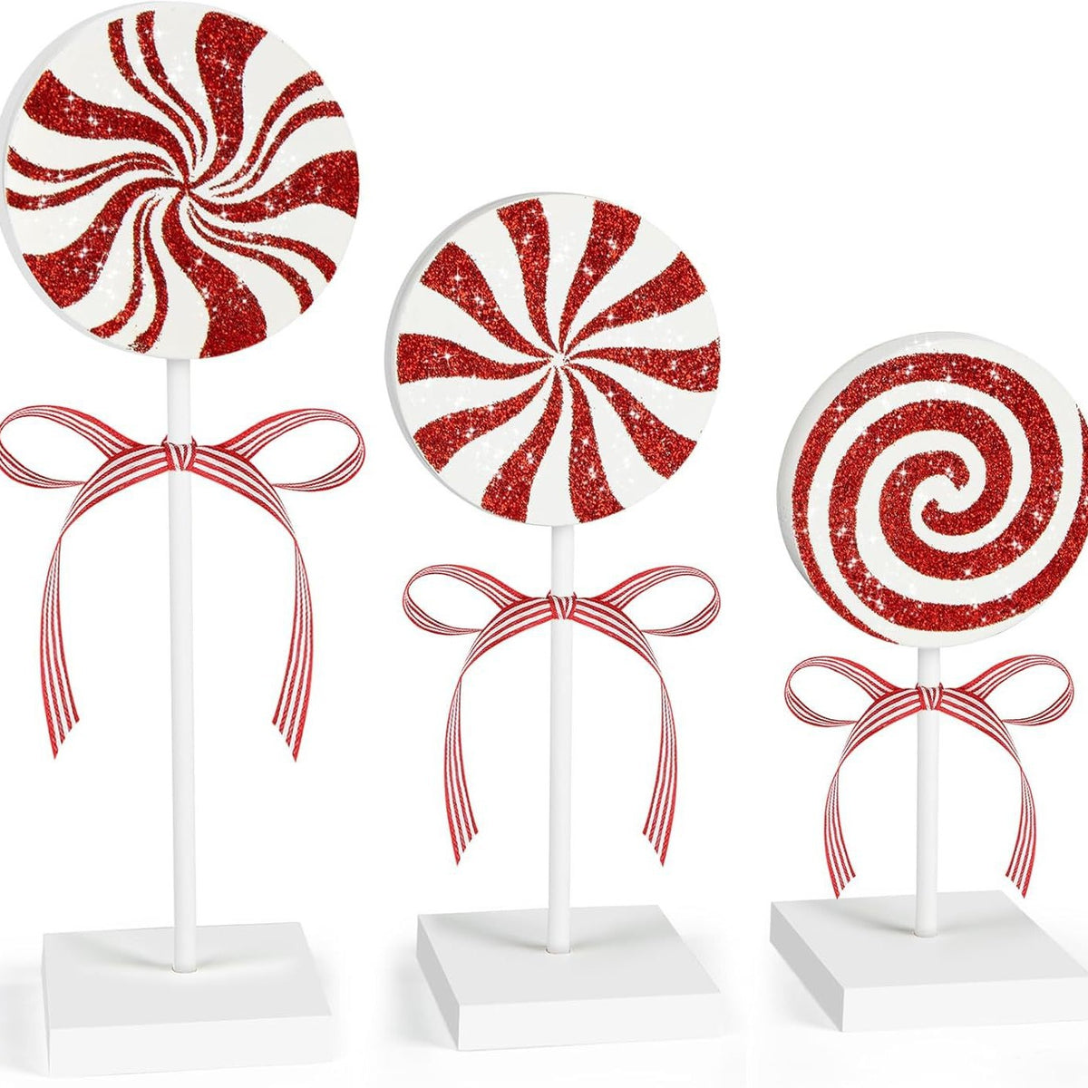 Christmas Peppermint Lollipop Decor – Set of 3