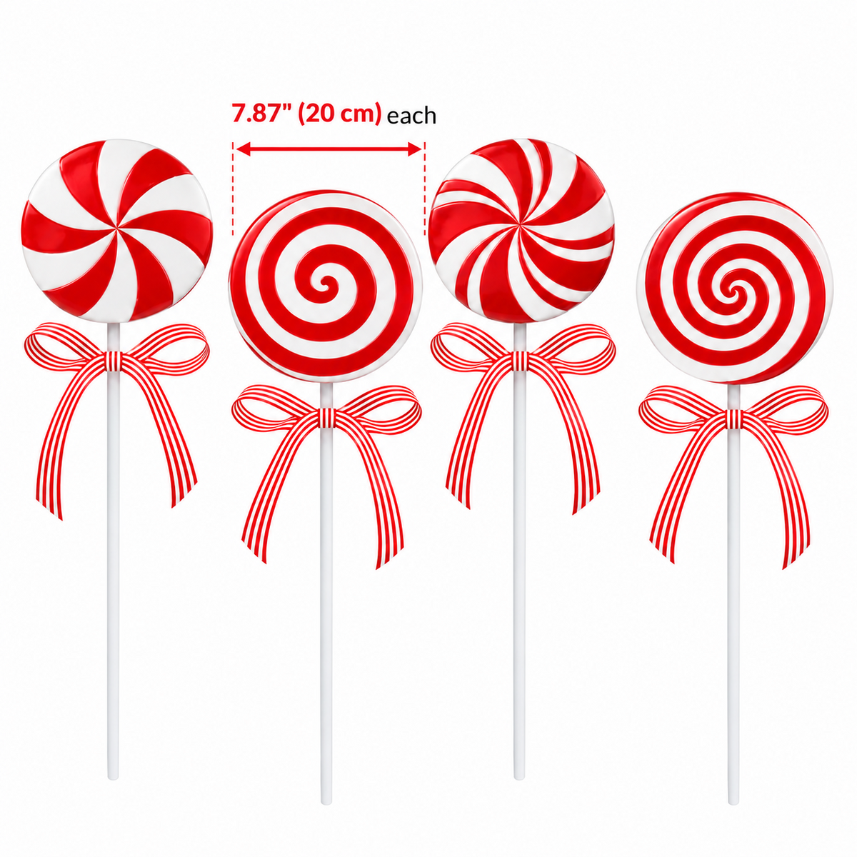 Christmas Peppermint Tree Picks – Set of 12