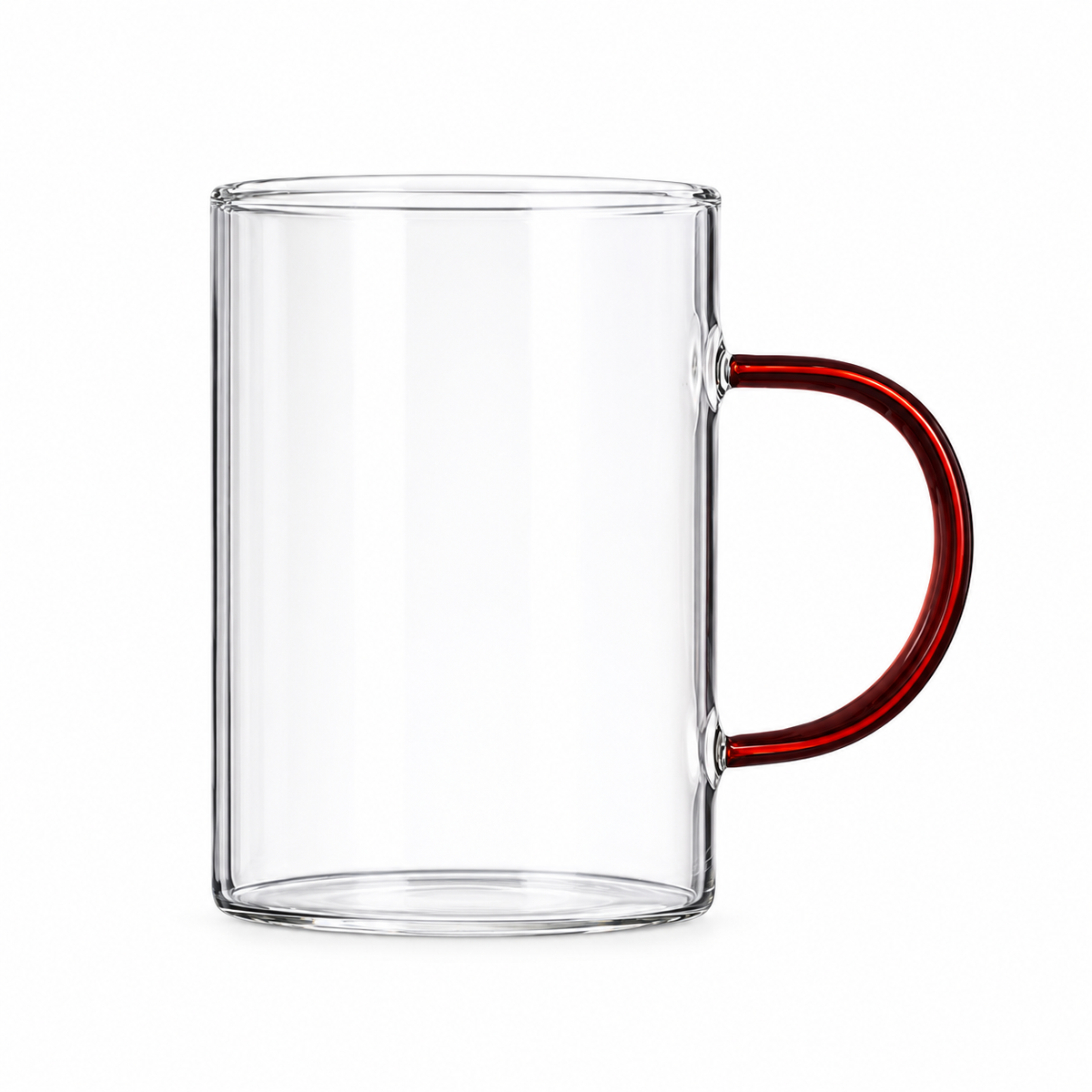 Glass Mug Set - 6 Colorful Handle Cups