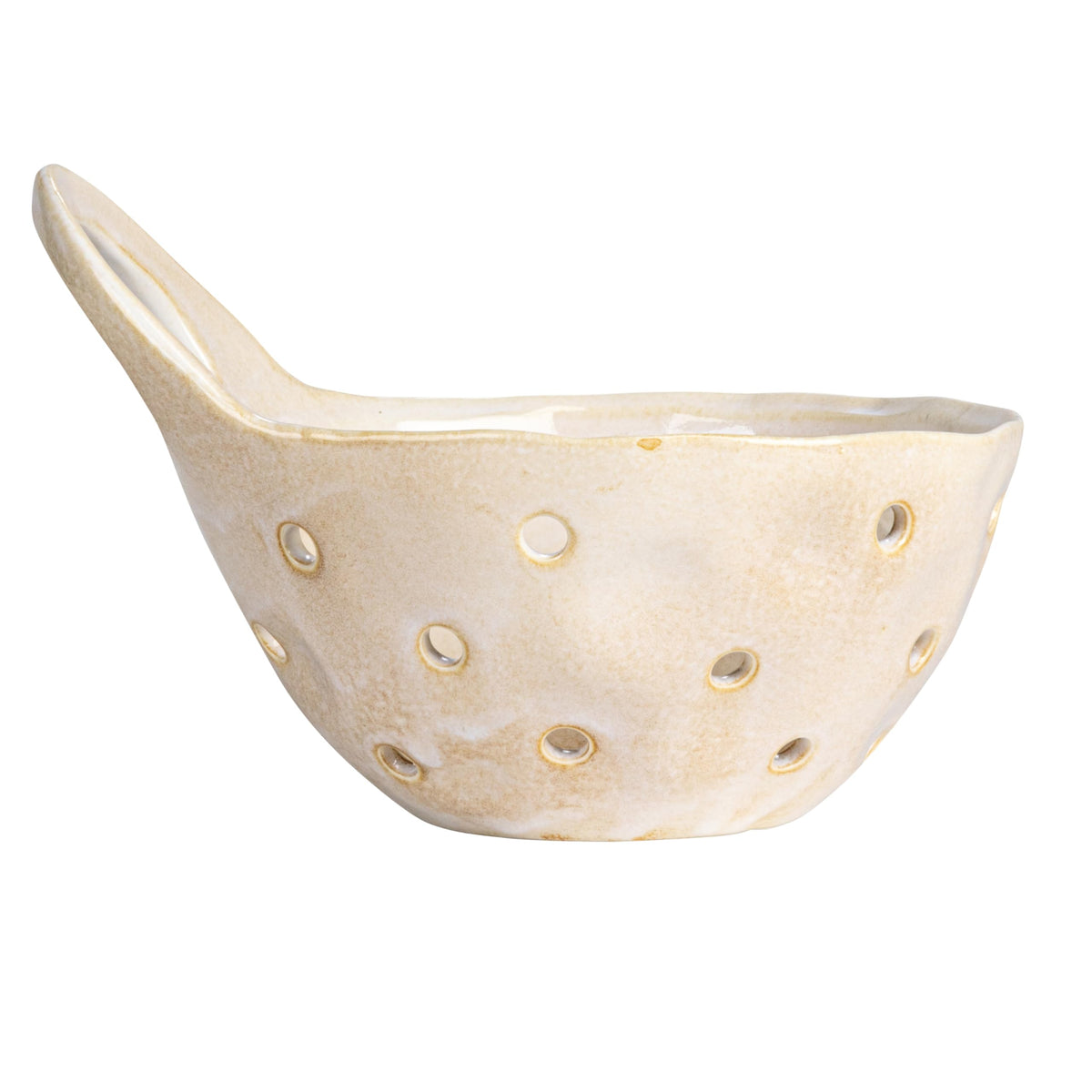 Cream Ceramic Colander Set - 2 Piece Stoneware Baskets