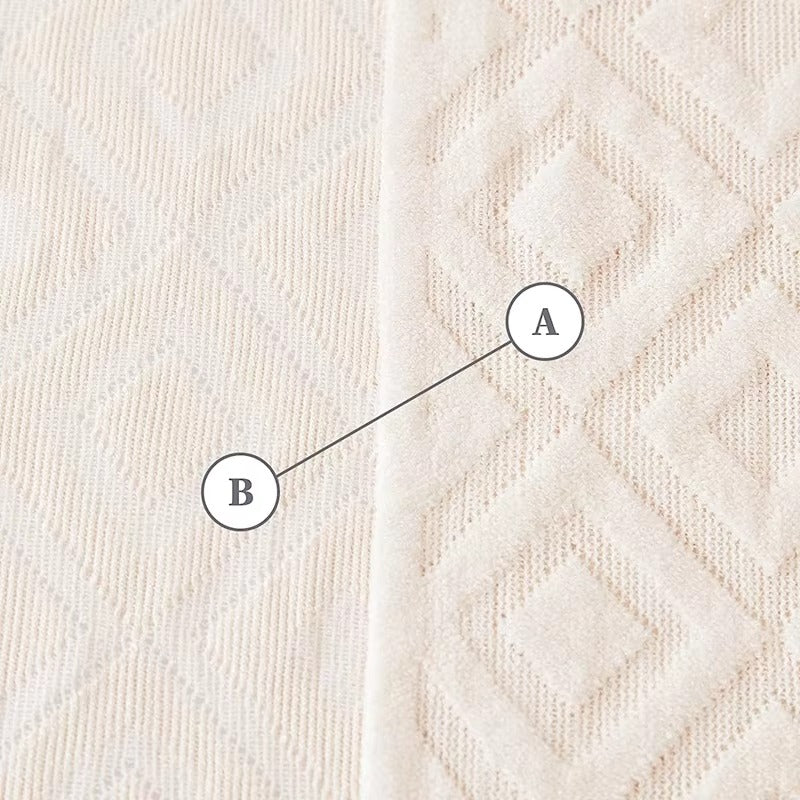 Cream Boho Throw Blanket