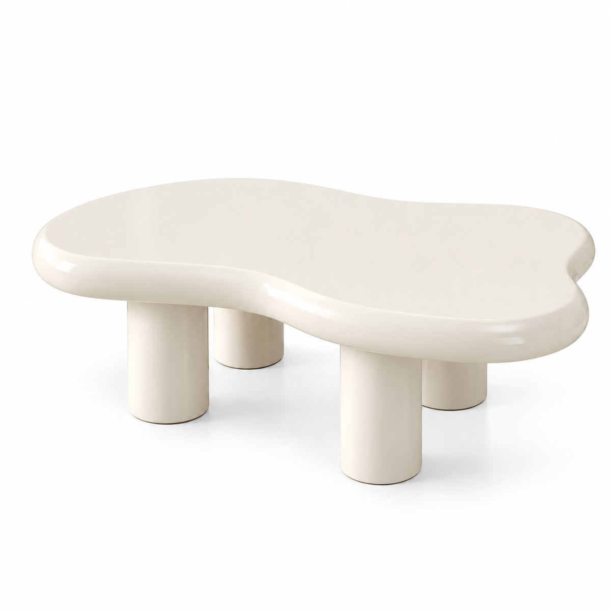 Cream Cloud Coffee Table - Sculptural Rounded Design