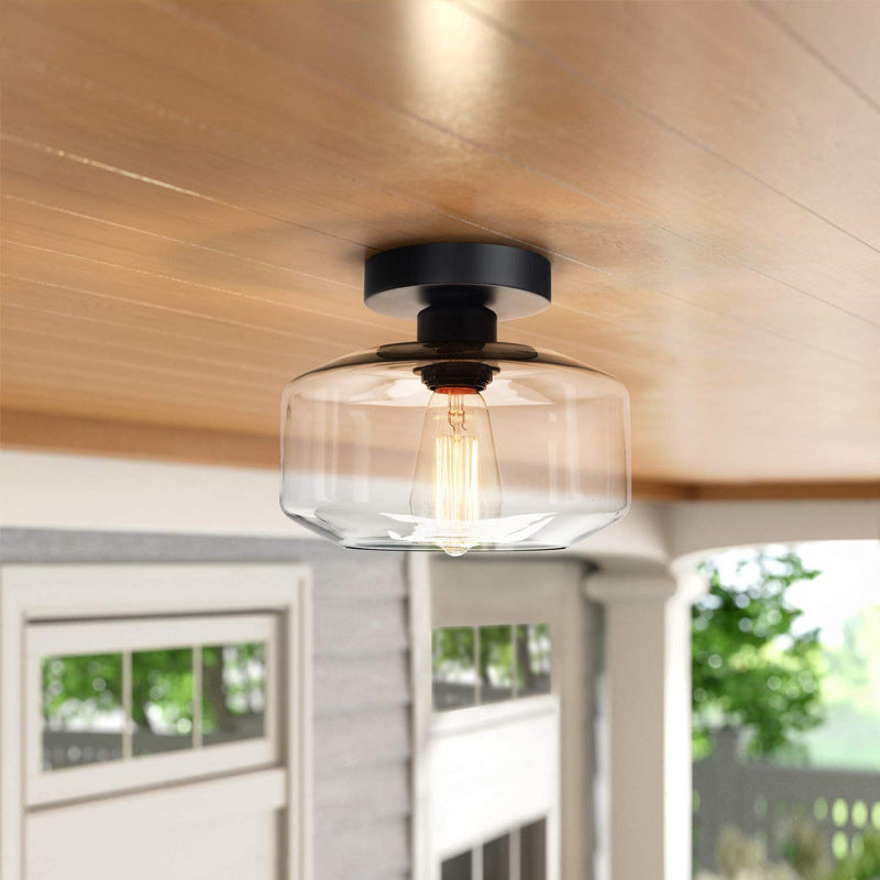 Scandinavian Glass Flush Mount Ceiling Light