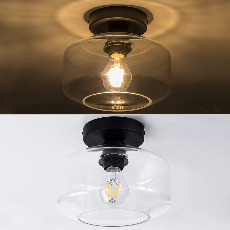 Scandinavian Glass Flush Mount Ceiling Light