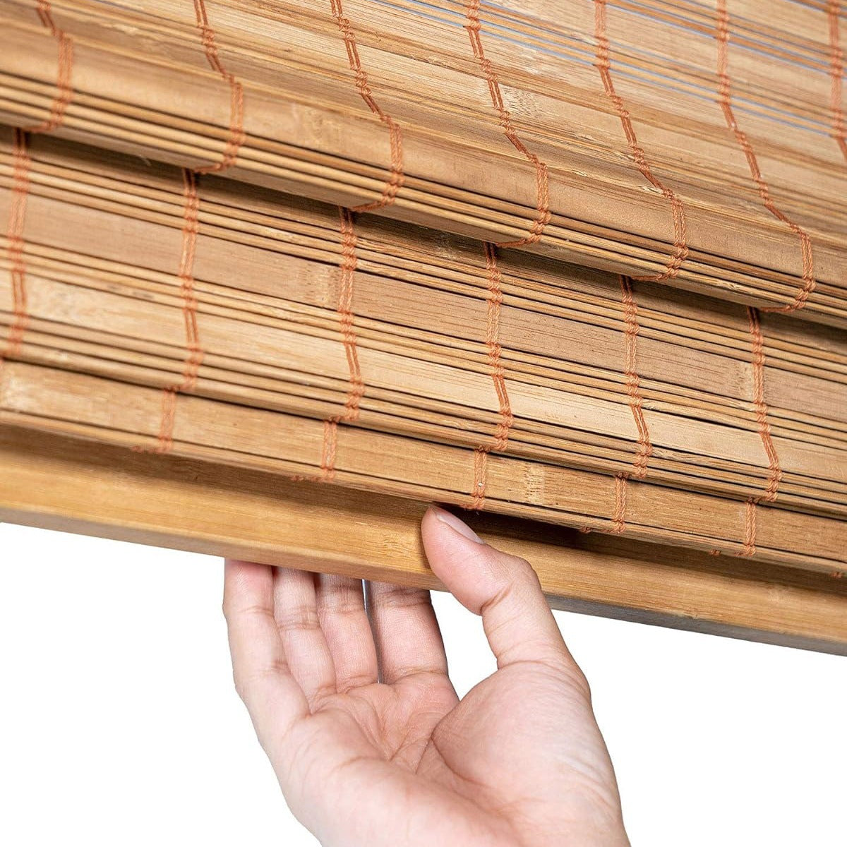Hand-Pulled Bamboo Roman Shades