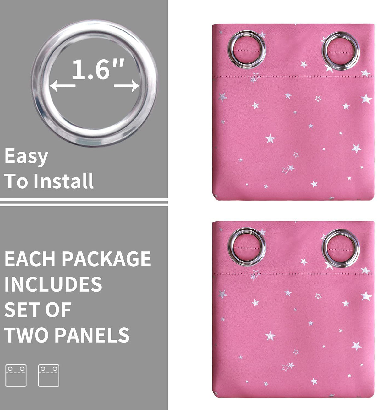 Kids Blackout Curtains - Sparkling Star Print