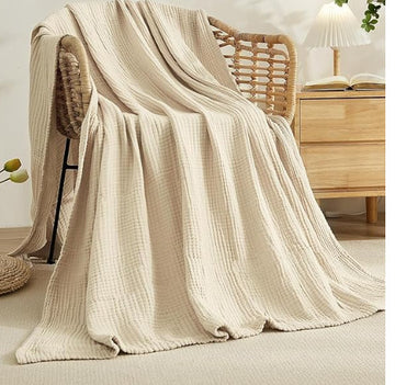 Cotton Muslin Throw Blanket - Soft Gauze Blanket
