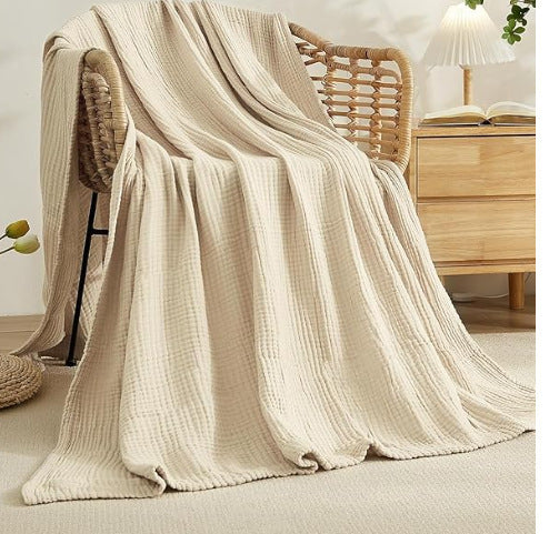 Cotton Muslin Throw Blanket - Soft Gauze Blanket