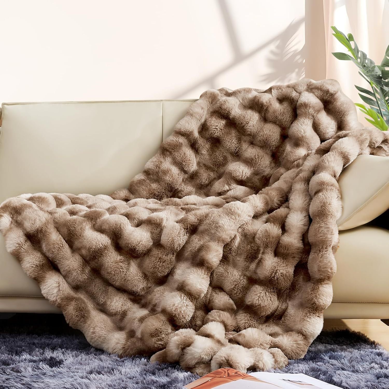 Cozy Faux Fur Throw Blanket