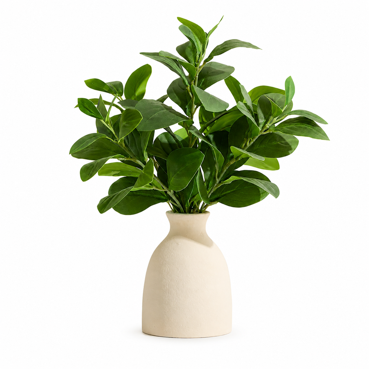Evergreen Leaf Arrangement - Artificial Greenery Vase