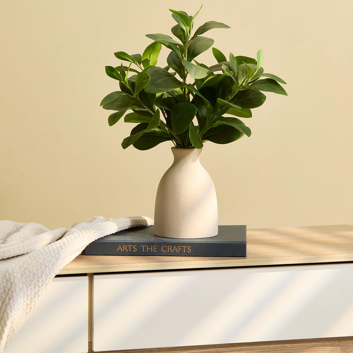 Evergreen Leaf Arrangement - Artificial Greenery Vase