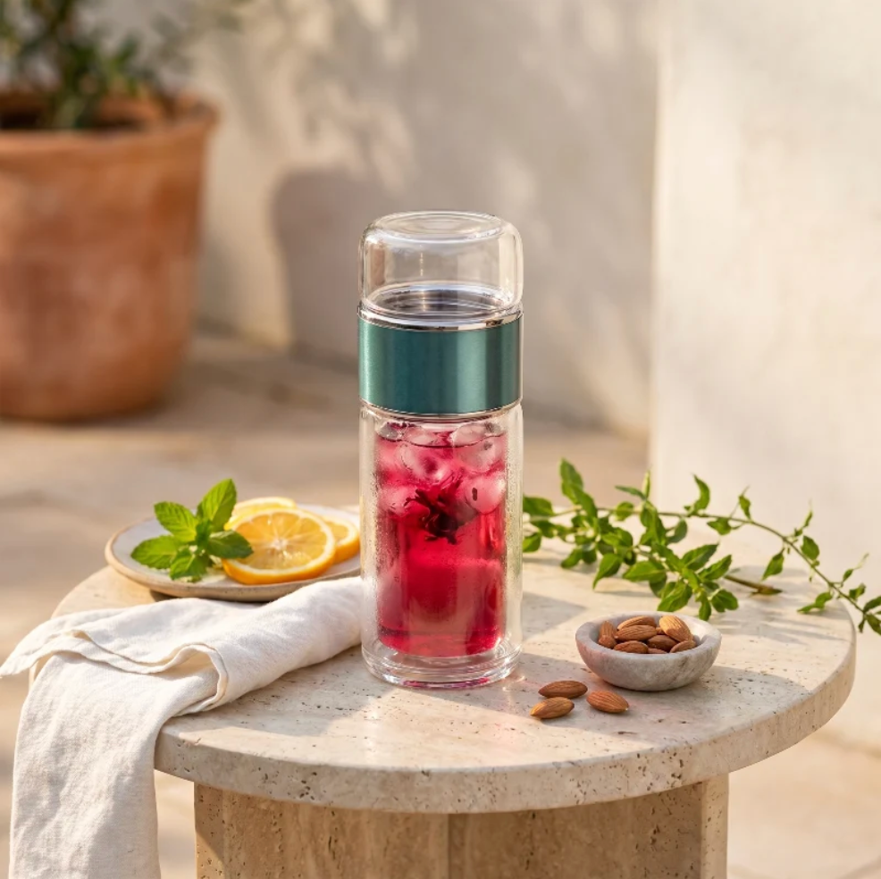 Glass Tea Infuser Bottle 280ml