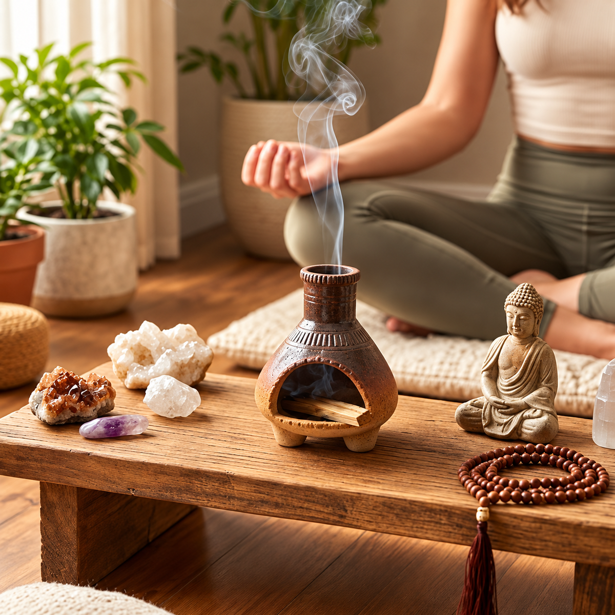 Incense Burner - Rustic Ceramic Chimney Design