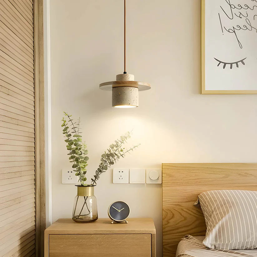 Concrete & Wood Hanging Lamp