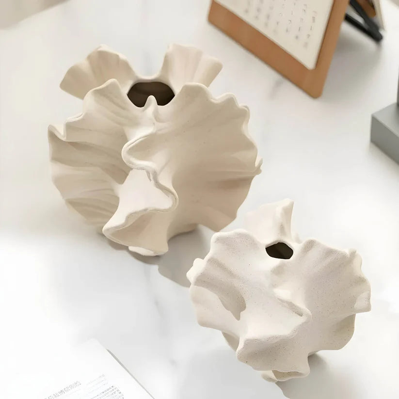 Abstract Wavy Ceramic Vase
