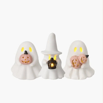 LED Ceramic Ghost Set – 3 Assorted Designs