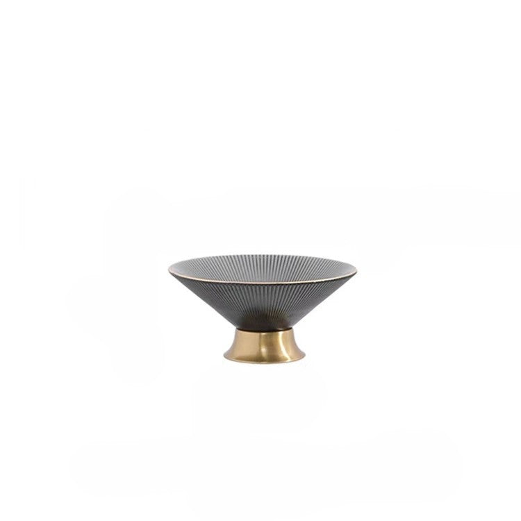 Light Luxury Gold-Edge Glass Fruit Plate